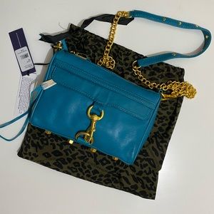 Rebecca Minkoff Mini MAC Crossbody (Teal & Gold)